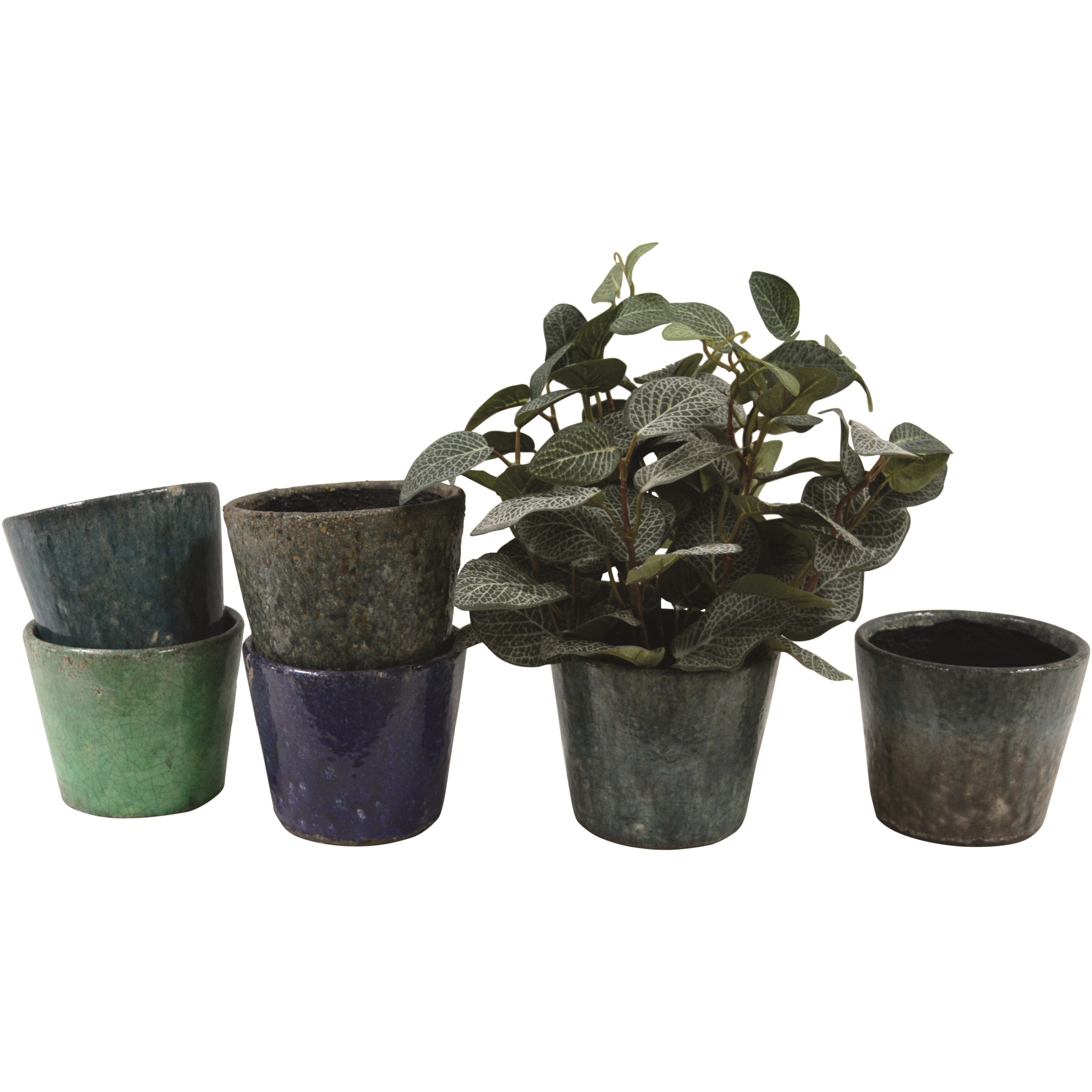 NEW! Old Dutch Style Plant Pots Greens & Blues