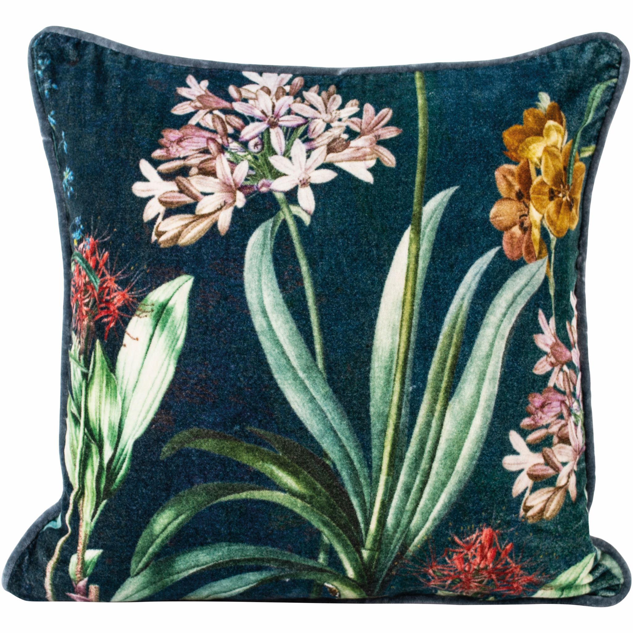 NEW! Velvet Cushion White Agapanthus